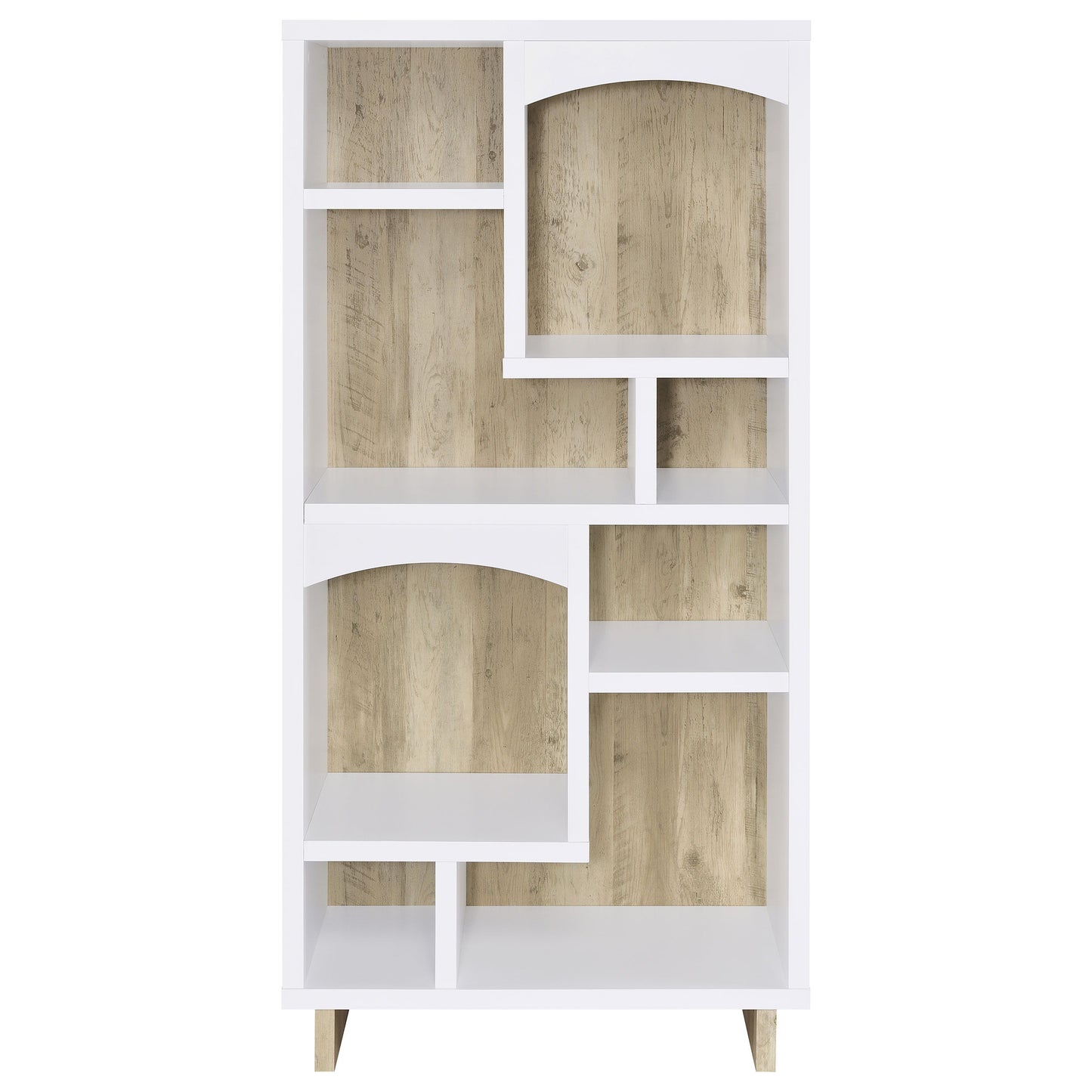 Dalton - 6-Shelf Bookcase - White And Distressed Pine