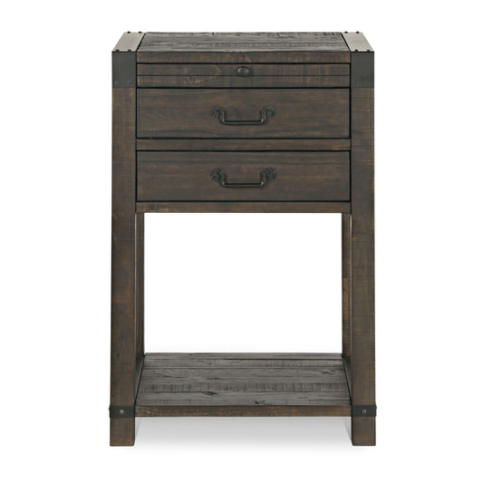 Abington - 2 Drawer Open Nightstand - Weathered Charcoal