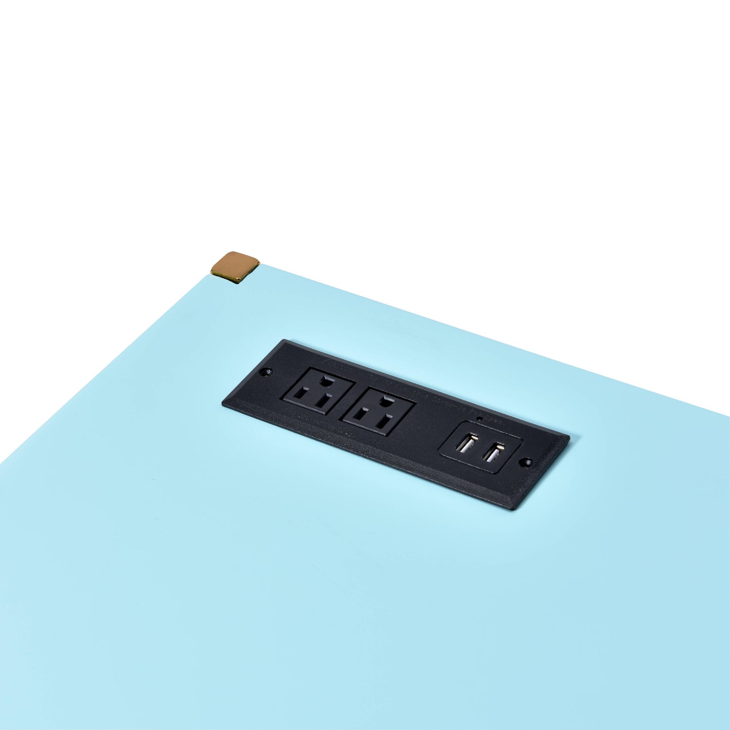 Midriaks - Writing Desk With USB - Gold / Light Blue