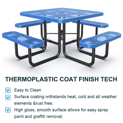 Square Outdoor Picnic Table With Umbrella Pole