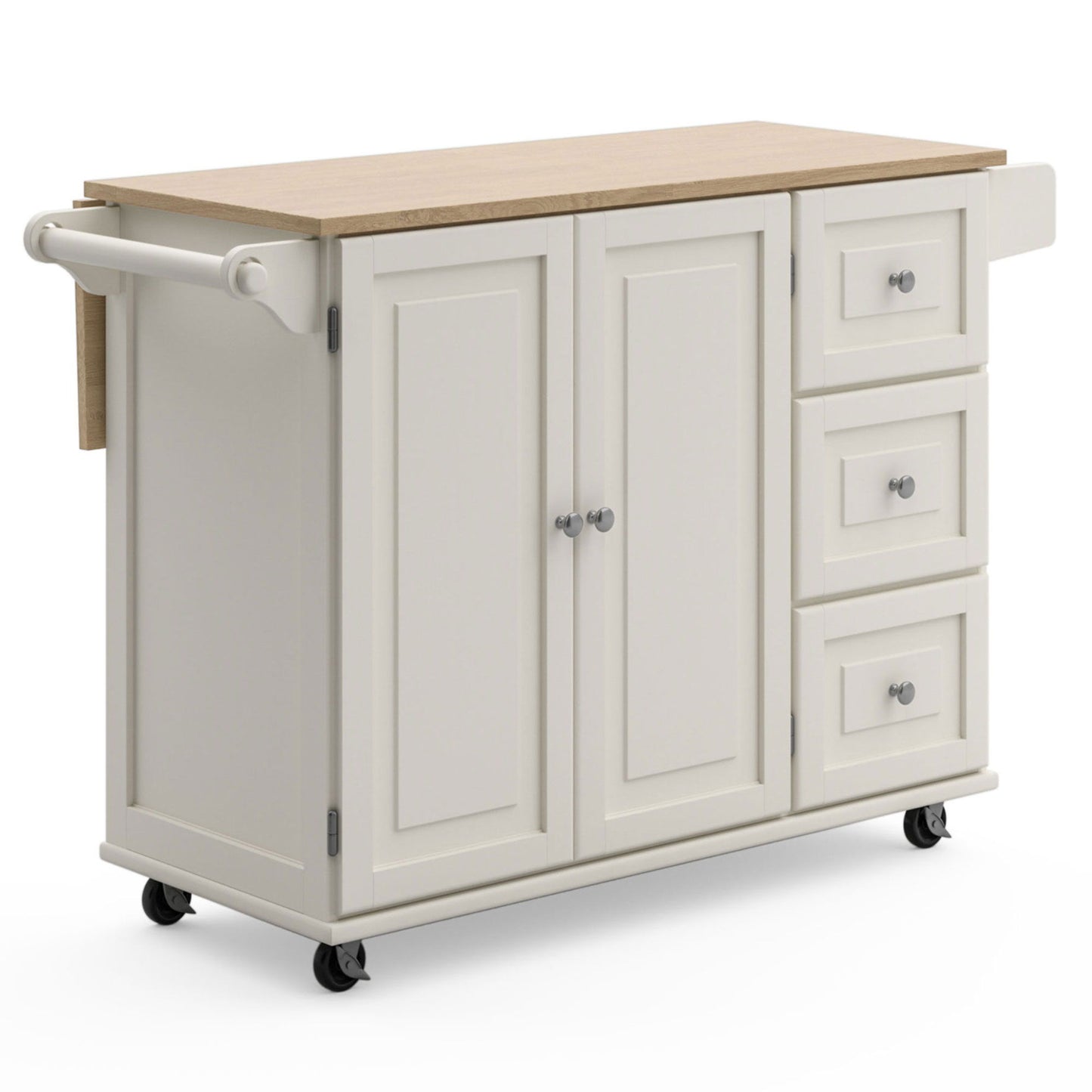 Blanche - Kitchen Cart - Rubber Wood Top