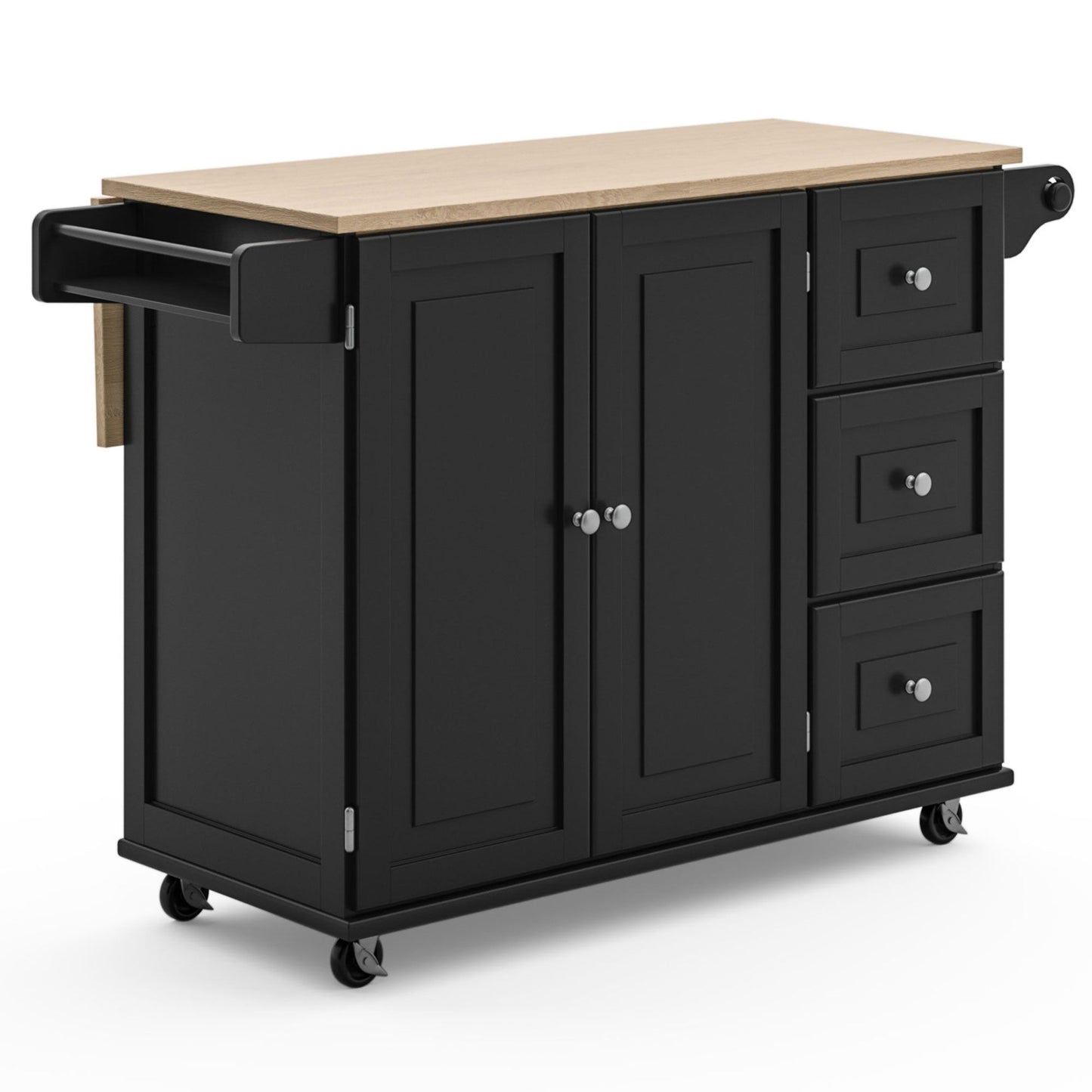 Blanche - Kitchen Cart - Rubber Wood Top