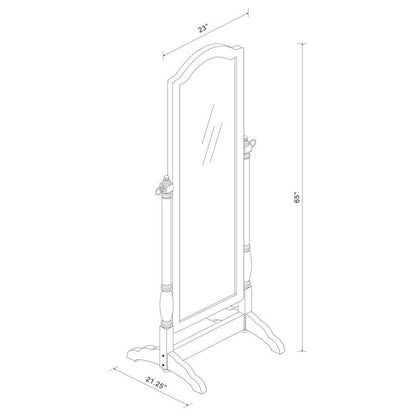 Cabot - Wood Adjustable Length Cheval Mirror