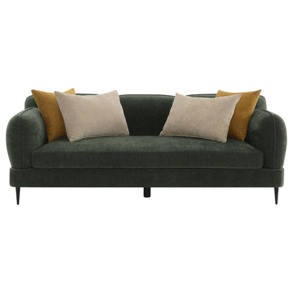 Jade - Chenille Upholstered Modern Track Arm Sofa - Green