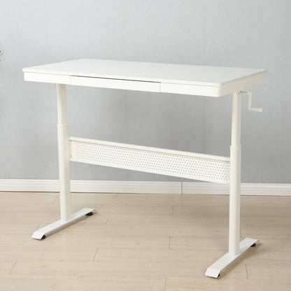 Standing Desk With Metal Drawer, Adjustable Height Stand Up Desk, Sit Stand Home Office Desk, Ergonomic Workstation