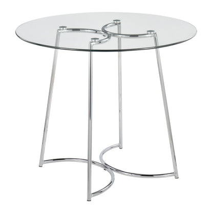 Cece Dahlia - 3 Piece Contemporary Dining Set - Chrome / Clear / Gray