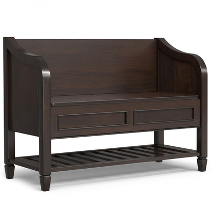 Connaught - Entryway Storage Bench With Shelf - Chestnut