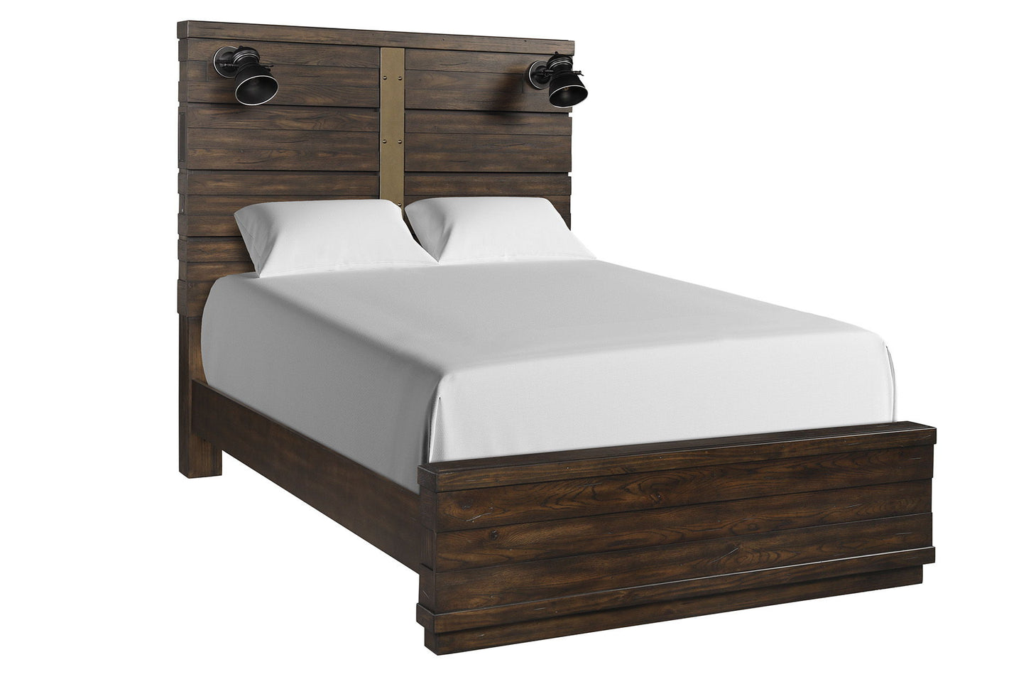 Industrial Farmhouse Designed Bed With Bluetooth