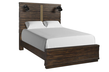 Industrial Farmhouse Designed Bed With Bluetooth