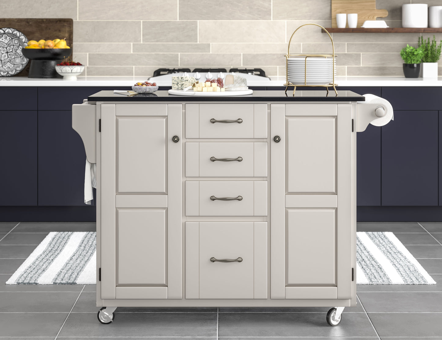 Create-A-Cart - Kitchen Cart With Black Granite Top