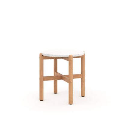 Solstice - End Table With Terazzo Top - White