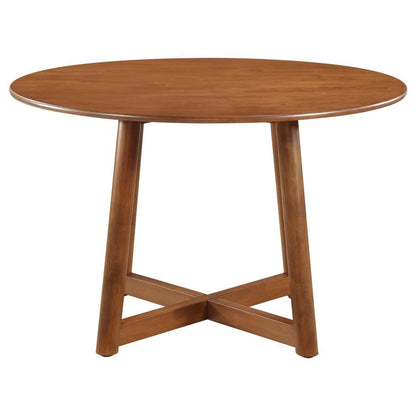 Dinah - Round Solid Wood Dining Table - Walnut