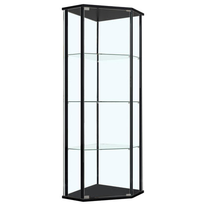 Zenobia - 4-Shelf Curio Cabinet Display Case - Black