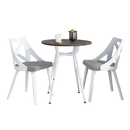 Clara Charlotte - 3 Piece Round Dinette Set Vintage With Rounded