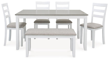 Stonehollow - White / Gray - Rectangular Drm Table Set (Set of 6)