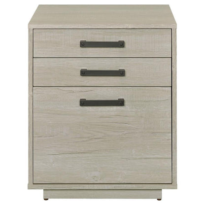 Loomis - 3-Drawer Home Office File Cabinet - Whitewashed Gray